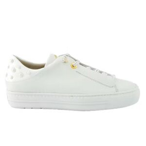 White Leather Sneakers US sizes. Pearl detail
